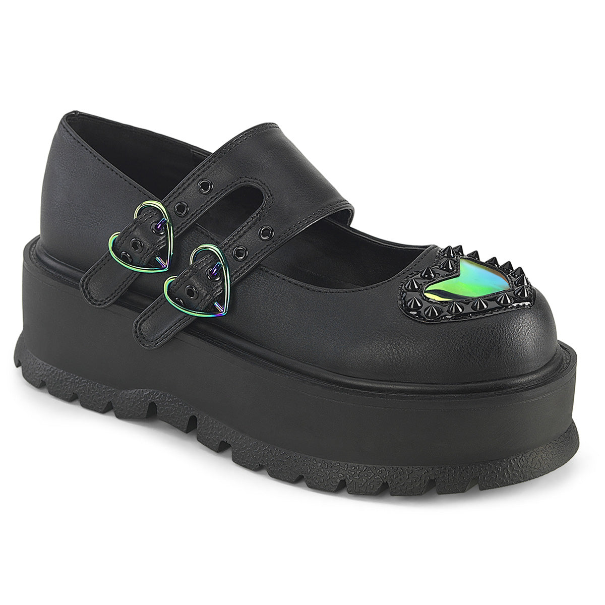 Demonia SLACKER-25 Black Platform Heels