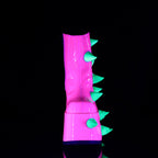 Demonia SLAY-77 UV Neon Pink Neon Green Ankle Boots