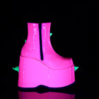 Demonia SLAY-77 UV Neon Pink Neon Green Ankle Boots
