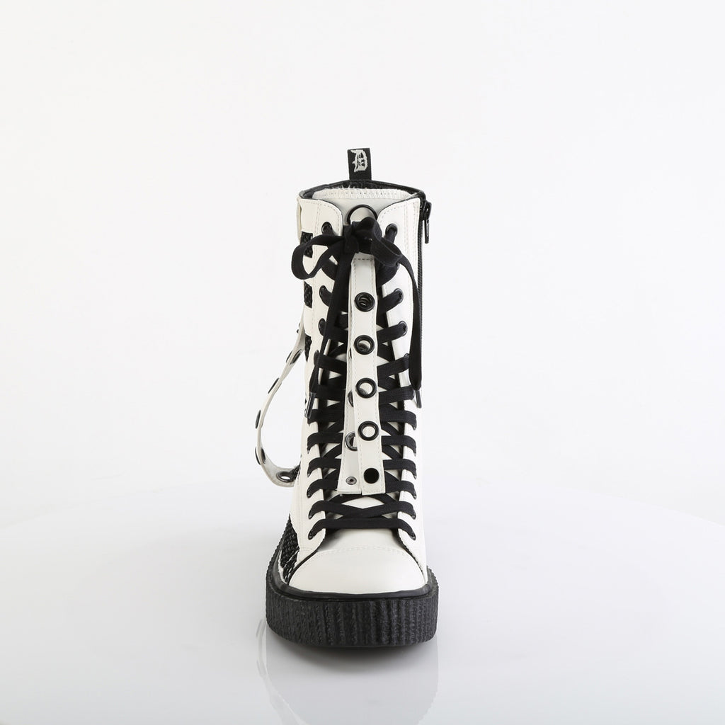 Demonia SNEEKER-325 White Fishnet Sneakers