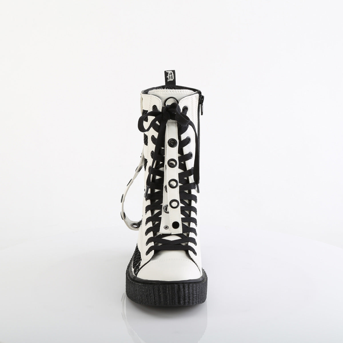 Demonia SNEEKER-325 White Fishnet Sneakers