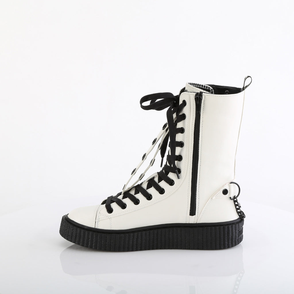 Demonia SNEEKER-325 White Fishnet Sneakers
