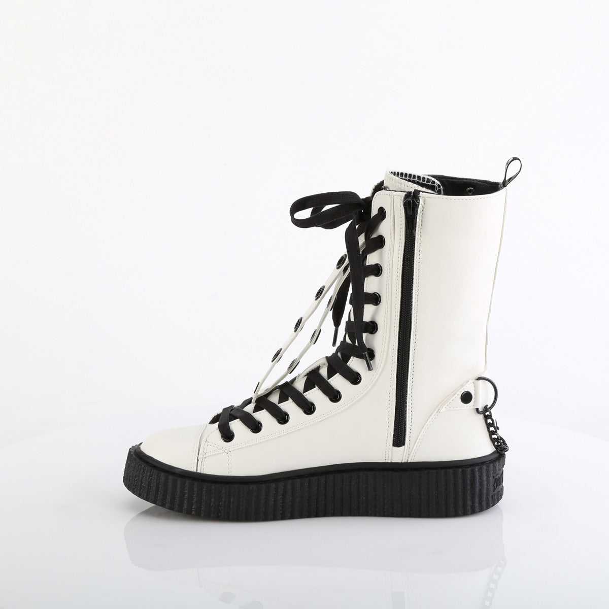 Demonia SNEEKER-325 White Fishnet Sneakers