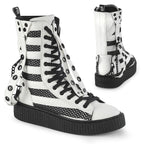 Demonia SNEEKER-325 White Fishnet Sneakers