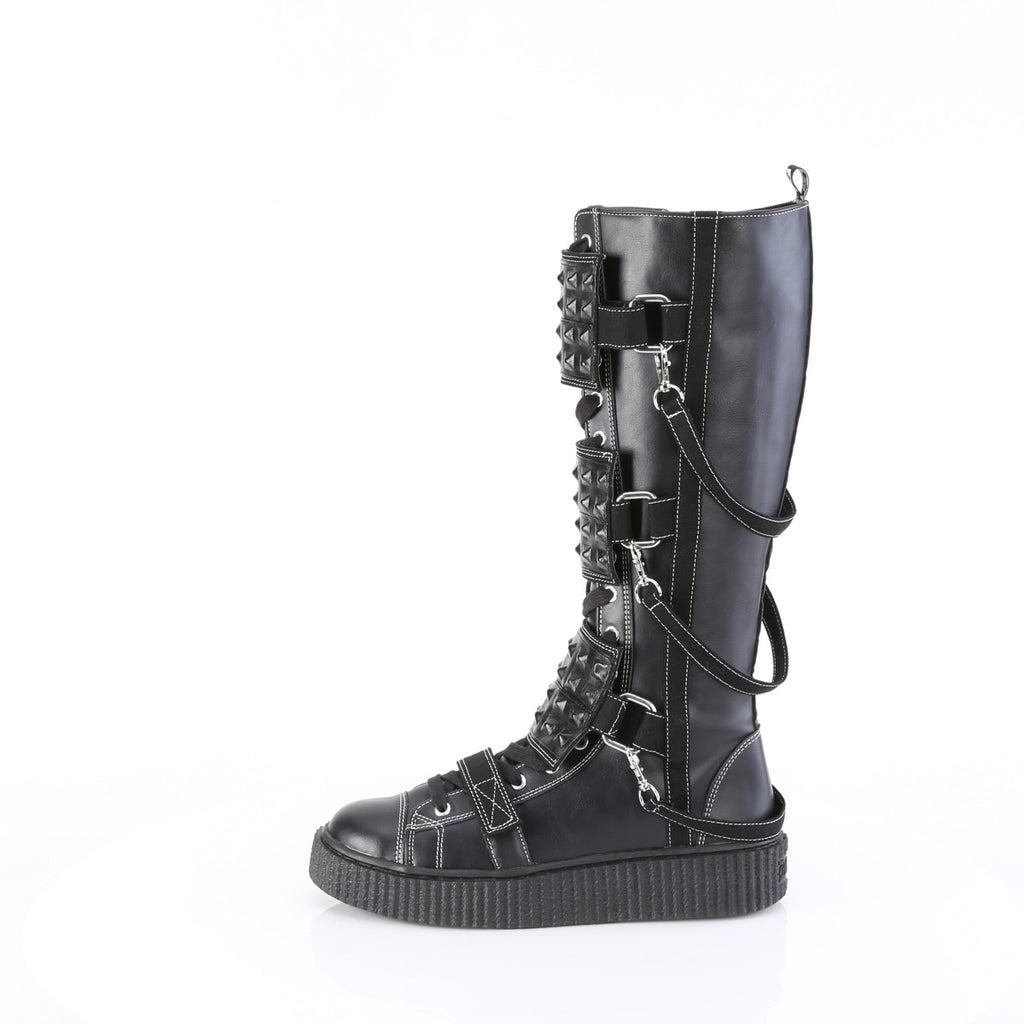 Demonia SNEEKER-410 Black Knee-High Boots