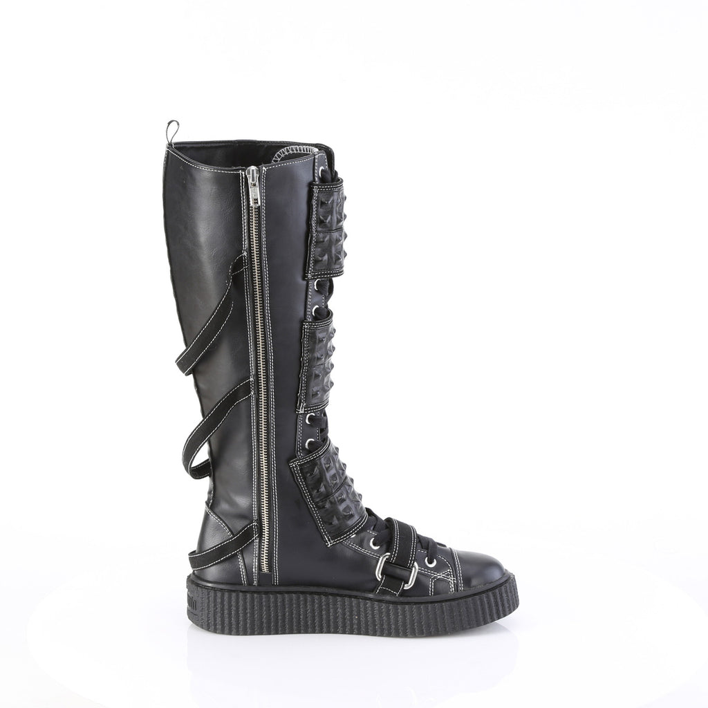 Demonia SNEEKER-410 Black Knee-High Boots