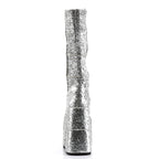 Demonia STACK-301G Silver Gltr Platform Heels