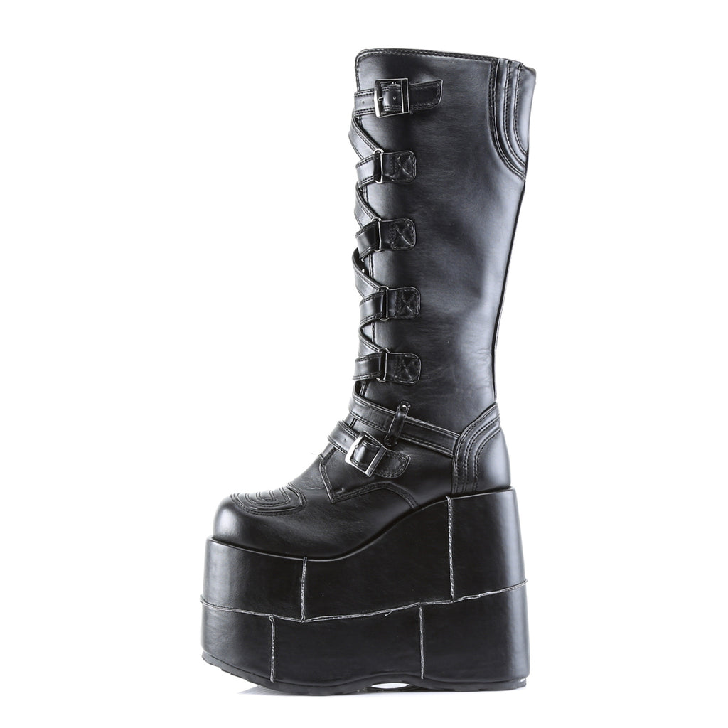 Demonia STACK-308 Black Platform Heels