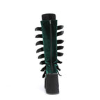 Demonia SWING-815 Emerald Velvet Knee-High Boots