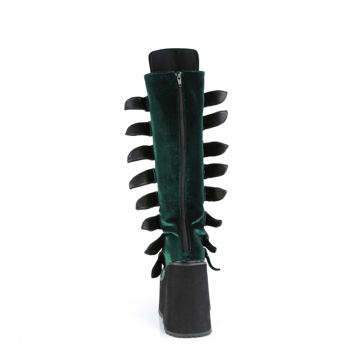 Demonia SWING-815 Emerald Velvet Knee-High Boots
