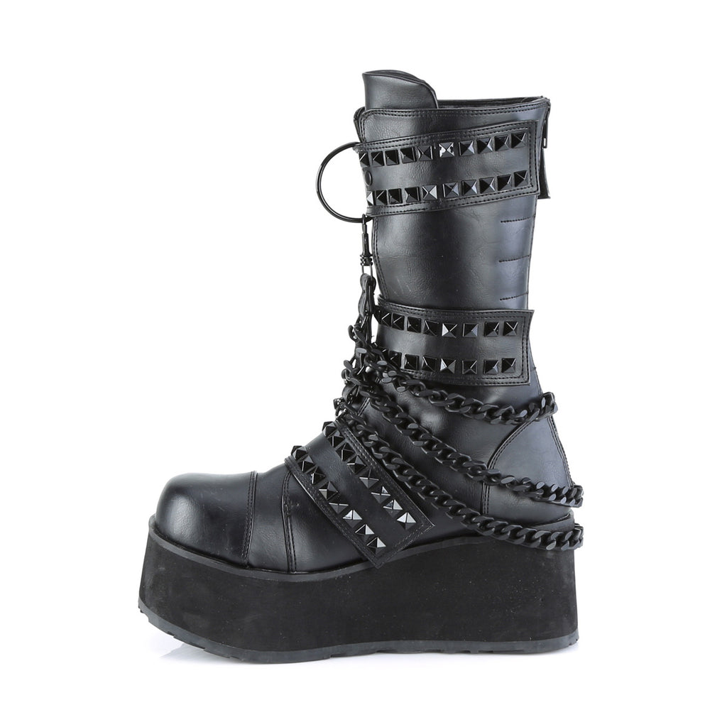 Demonia TRASHVILLE-138 Black Knee-High Boots