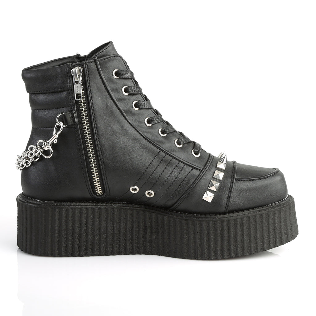 V-CREEPER-565 Black Vegan Leather