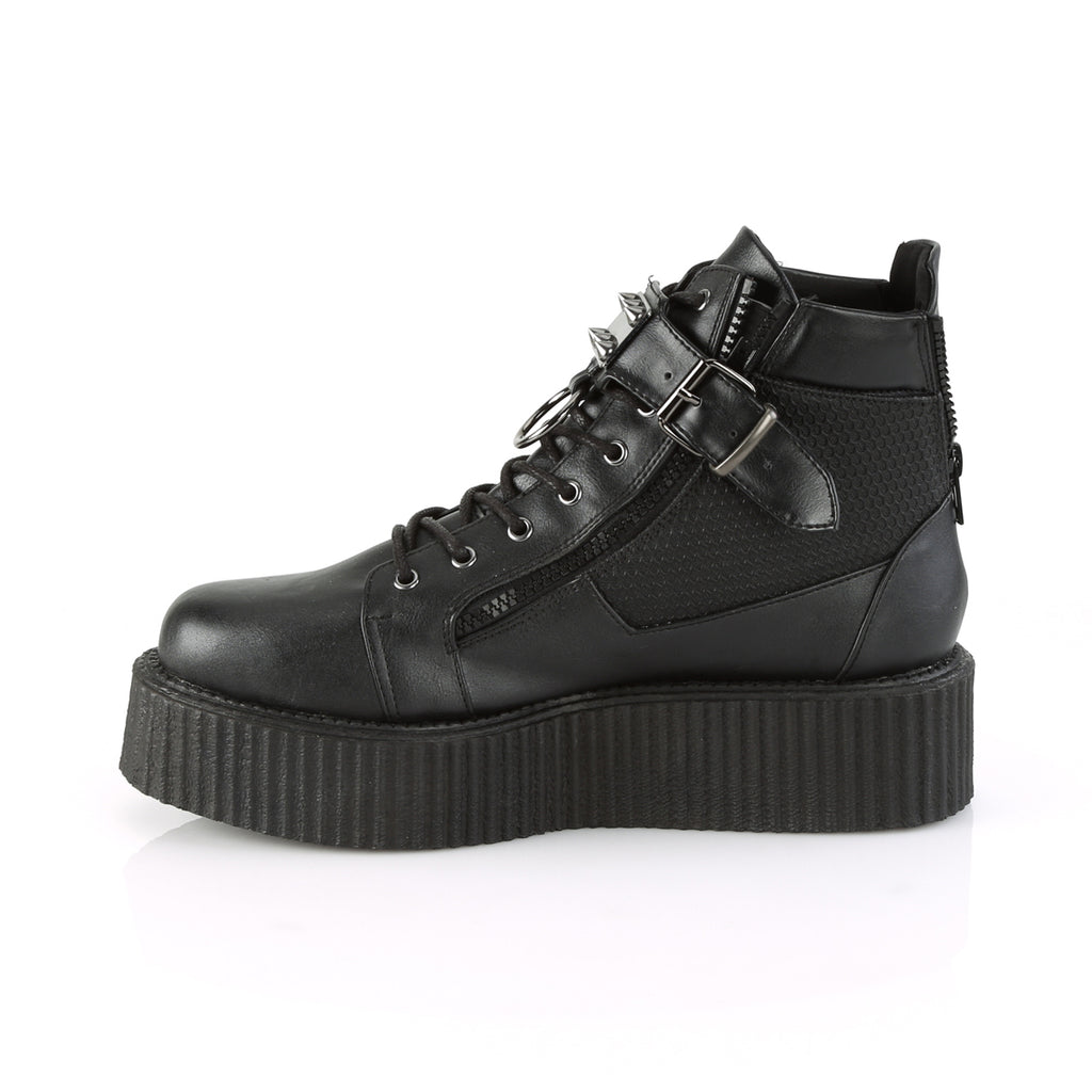 V-CREEPER-566 Black Vegan Leather