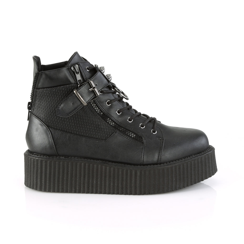 V-CREEPER-566 Black Vegan Leather