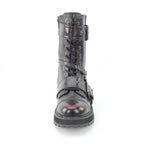 Demonia VALOR-220 Black Burgundy Rub Off Knee-High Boots