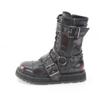 Demonia VALOR-220 Black Burgundy Rub Off Knee-High Boots