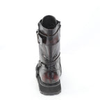 Demonia VALOR-220 Black Burgundy Rub Off Knee-High Boots