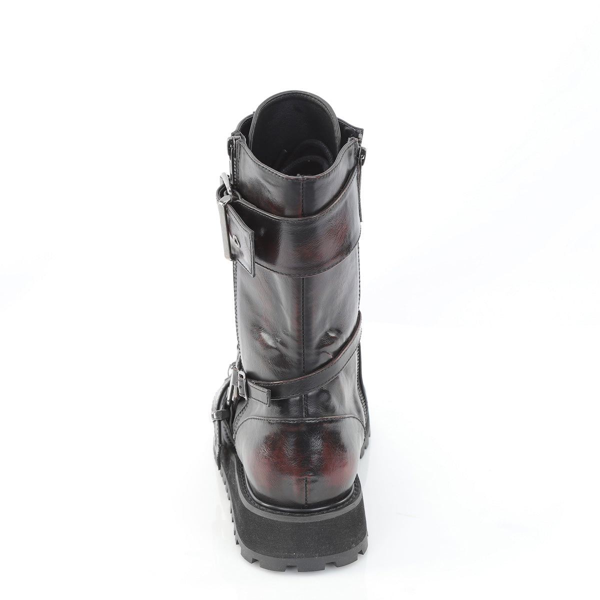 Demonia VALOR-220 Black Burgundy Rub Off Knee-High Boots