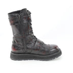 Demonia VALOR-220 Black Burgundy Rub Off Knee-High Boots