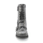 Demonia VALOR-220 Black Silver Rub Off Knee-High Boots