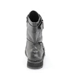 Demonia VALOR-220 Black Silver Rub Off Knee-High Boots