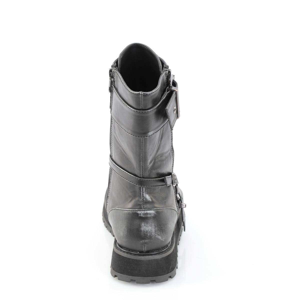 Demonia VALOR-220 Black Silver Rub Off Knee-High Boots