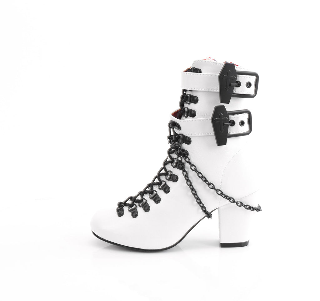 VIVIKA-128 White Vegan Leather