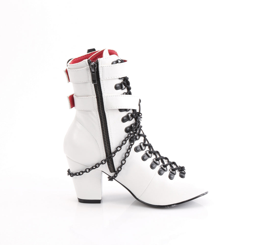 VIVIKA-128 White Vegan Leather