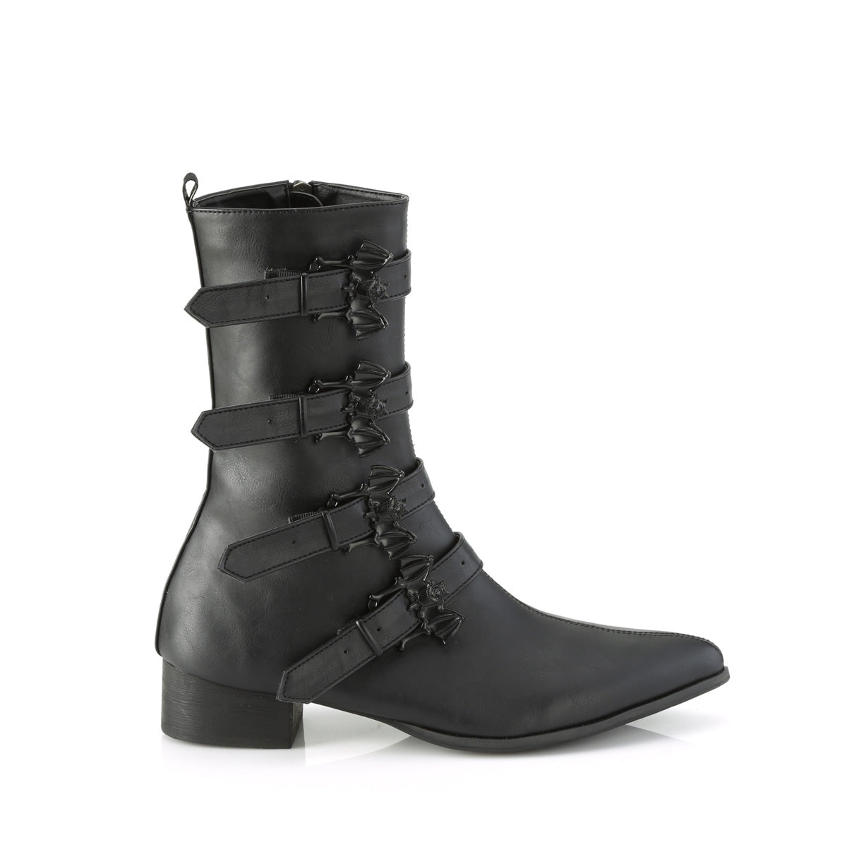 WARLOCK-110-B Black Vegan Leather