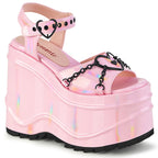 Demonia WAVE-09 Baby Pink Hologram Sandals