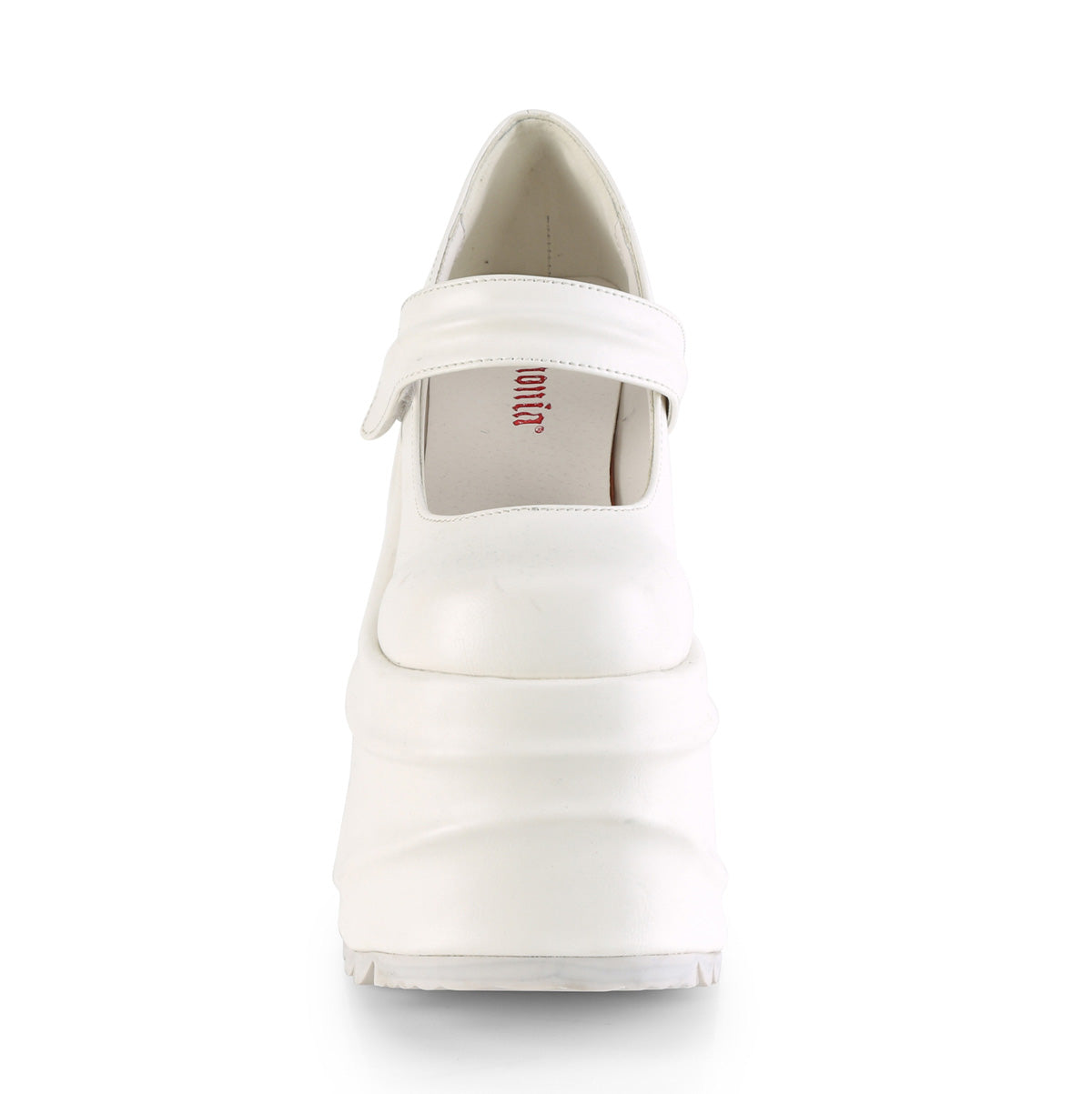 Demonia WAVE-32 White Platform Heels