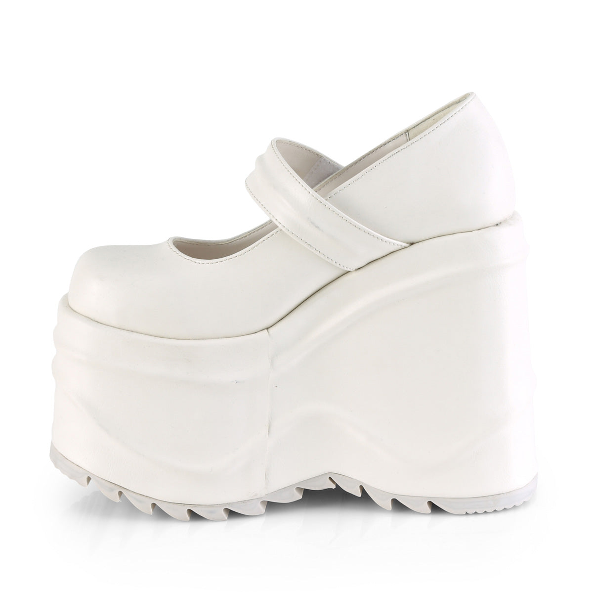 Demonia WAVE-32 White Platform Heels