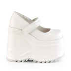 Demonia WAVE-32 White Platform Heels