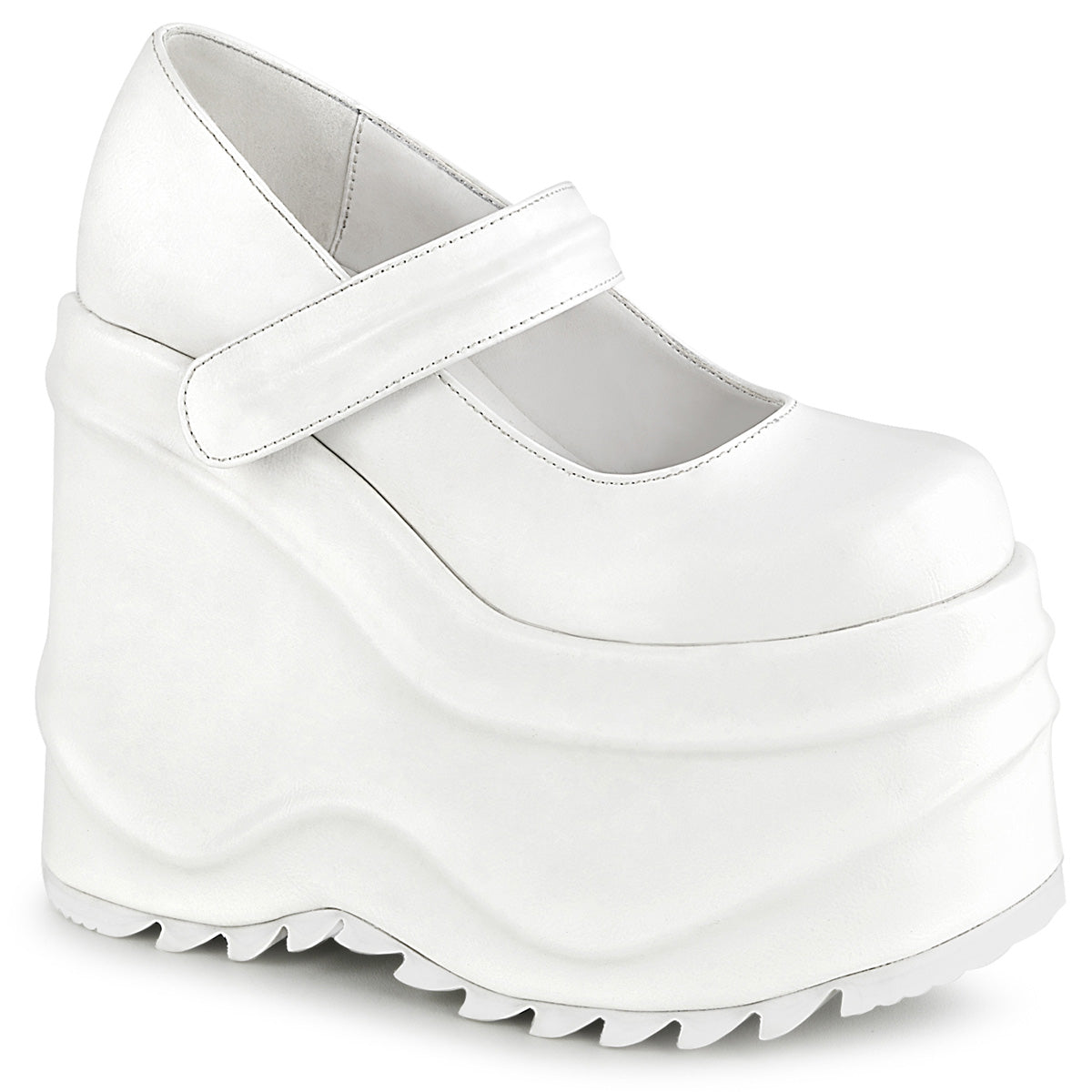 Demonia WAVE-32 White Platform Heels Main image