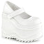 Demonia WAVE-32 White Platform Heels